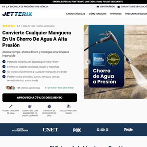 Jetterix Pressure Nozzle - Product Page [LATAM] (Social,Banner,Native,Push,SEO,Search,Brand Bidding) - CPA