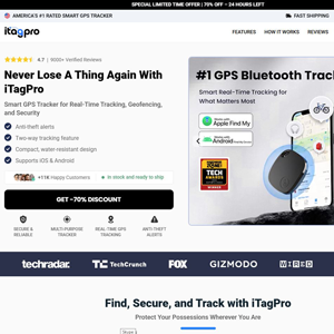 iTagPro GPS Air Tag - Product Page [INTL] (Social,Banner,Native,Push,SEO,Search,Brand Bidding) - CPA