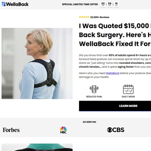 WellaBack Posture Corrector - Product Page [INTL] (Social,Banner,Native,Push,SEO,Search,Brand Bidding) - CPA