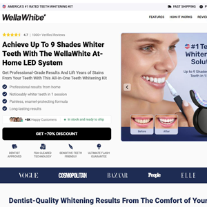 WellaWhite Teeth Whitening Kit - Product Page [INTL] (Social,Banner,Native,Push,SEO,Search,Brand Bidding) - CPA