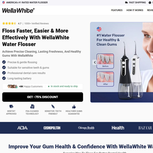 WellaWhite Water Flosser - Product page [INTL] (Social,Banner,Native,Push,SEO,Search,Brand Bidding) - CPA