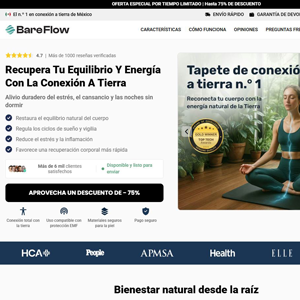 Bareflowmat Grounding Mat [LATAM] (Social,Banner,Native,Push,SEO,Search,Brand Bidding) - CPA