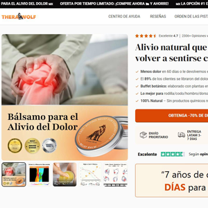 TheraWolf Pain Relief Balm  [LATAM] (Social,Banner,Native,Push,SEO,Search,Brand Bidding) - CPA 