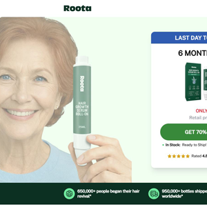 Roota Hair Growth Serum - Women [US,CA,FR,BE,NL,SE,DK,FI,ES,IT,UK,AU,NZ] (Banner,Native,Social,Search,SEO) - CPA {No BrandBidding}