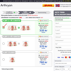 Arthryon Heat Relief Cream [NO] (Banner,Native,Social,Search,SEO,PPC,Push,Brand Bidding,Shopping) - CPA