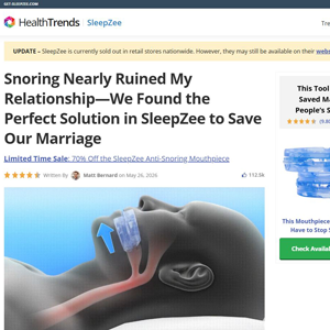 Sleepzee Anti Snoring Mouthpiece - Advertorial [INTL] (Social,Banner,Native,Push,SEO,Search,Brand Bidding) - CPA
