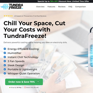 TundraFreeze Portable AC - Product Page [US,UK,AU,IE,DE,AT,FR,IT,NL,PL] (Social,Banner,Native,Push,SEO,Search,Brand Bidding) - CPA