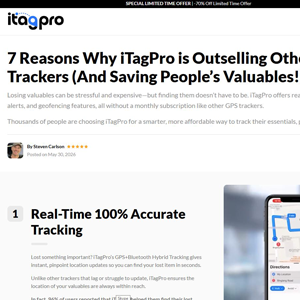iTagPro GPS Air Tag - Advertorial [INTL] (Social,Banner,Native,Push,SEO,Search,Brand Bidding) - CPA