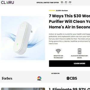 Clairu Air Purifier - Listicle [INTL] (Social,Banner,Native,Push,SEO,Search,Brand Bidding) - CPA