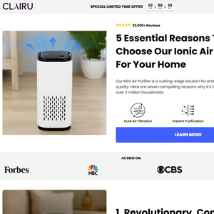 Clairu Mini Air Purifier - Listicle [INTL] (Social,Banner,Native,Push,SEO,Search,Brand Bidding) - CPA