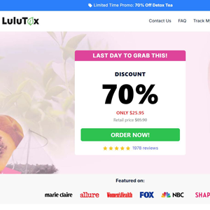 Lulutox Detox Tea Subscription [US,UK,CA,AU,NZ] (Social,Banner,Native,Push,SEO,Search) - CPA {No BrandBidding} 