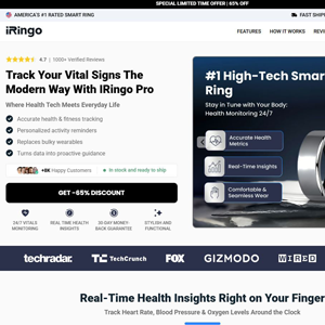 iRingo Pro Smart Ring Tracker - Product Page [INTL] (Social,Banner,Native,Push,SEO,Search,Brand Bidding) - CPA