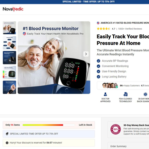 NovaMedicPRO Blood Pressure Monitor - DTC [INTL] (Social,Banner,Native,Push,SEO,Search,Brand Bidding) - CPA
