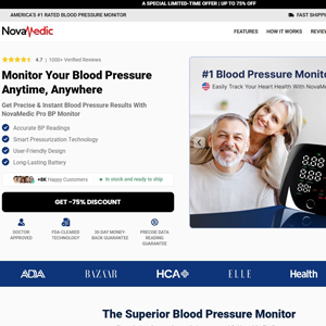 NovaMedicPRO Blood Pressure Monitor - Product Page [INTL] (Social,Banner,Native,Push,SEO,Search,Brand Bidding) - CPA