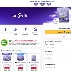 Lunavelle Sleep Patches - DTC [INTL] (Social,Banner,Native,Push,SEO,Search) - CPA {No BrandBidding} 