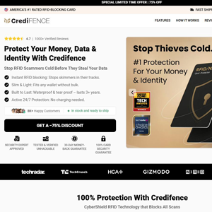 Credifence Card Protector - Product Page [INTL] (Social,Banner,Native,Push,SEO,Search,Brand Bidding) - CPA