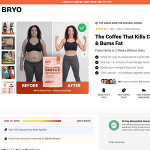 Bryo Appetite Control Coffee - DTC [INTL] (Social,Banner,Native,Push,SEO,Search,Brand Bidding) - CPA