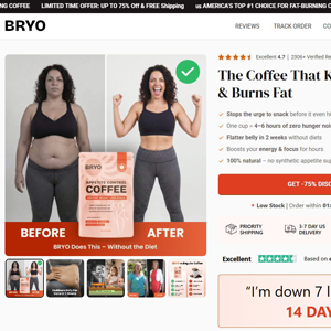 Bryo Appetite Control Coffee Subscription - Product Page [INTL] (Social,Banner,Native,Push,SEO,Search,Brand Bidding) - CPA