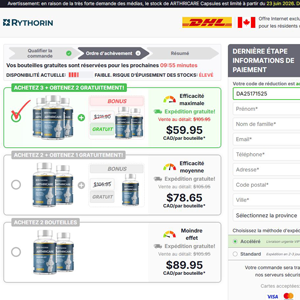 Rythorin Arthricare Capsules FR [CA] (Banner,Native,Social,Search,SEO,PPC,Push,Brand Bidding,Shopping) - CPA 