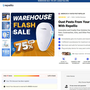 Repellio Pest Repeller Sound - DTC [INTL] (Social,Banner,Native,Push,SEO,Search,Brand Bidding) - CPA