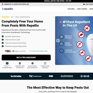 ! HOT - Repellio Pest Repeller Sound - Product Page [INTL] (Social,Banner,Native,Push,SEO,Search,Brand Bidding) - CPA