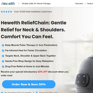 Hewelth ReliefChain - Product Page [Multi-GEO] (Social,Banner,Native,Push,SEO,Search,Brand Bidding) - CPA