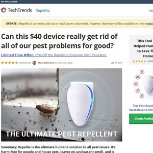 Repellio Pest Repeller Sound - Advertorial [INTL] (Social,Banner,Native,Push,SEO,Search,Brand Bidding) - CPA 