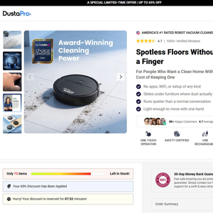 DustaPro Robot Vacuum Cleaner - DTC [INTL] (Social,Banner,Native,Push,SEO,Search,Brand Bidding) - CPA