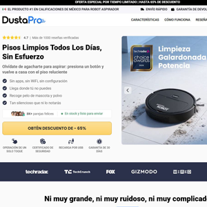DustaPro Robot Vacuum Cleaner [LATAM] (Social,Banner,Native,Push,SEO,Search,Brand Bidding) - CPA