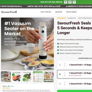 SavourFresh Vacuum Sealer [INTL] (Social,Banner,Native,Push,SEO,Search,Brand Bidding) - CPA