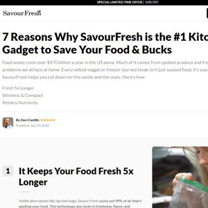 SavourFresh Vacuum Sealer - Listicle [INTL] (Social,Banner,Native,Push,SEO,Search,Brand Bidding) - CPA