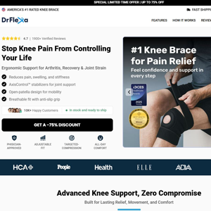 Drflexa Knee Brace - Product Page [INTL] (Social,Banner,Native,Push,SEO,Search,Brand Bidding) - CPA