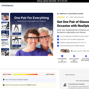 NexOptrics Adjustable Glasses - DTC [INTL] (Social,Banner,Native,Push,SEO,Search,Brand Bidding) - CPA