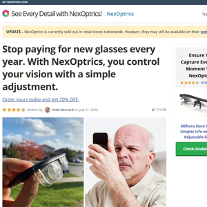 NexOptrics Adjustable Glasses - Advertorial [INTL] (Social,Banner,Native,Push,SEO,Search,Brand Bidding) - CPA