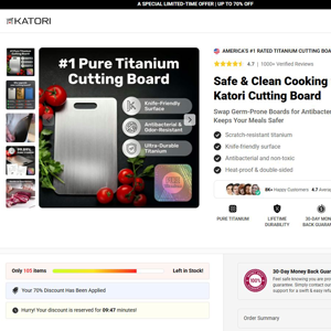 Katori Titanium Cutting Board - DTC [INTL] (Social,Banner,Native,Push,SEO,Search,Brand Bidding) - CPA