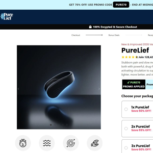 Purelief Natural Pain Relief - DTC [US,UK] (Social,Banner,Native,Push,SEO,Search,Brand Bidding) - CPA