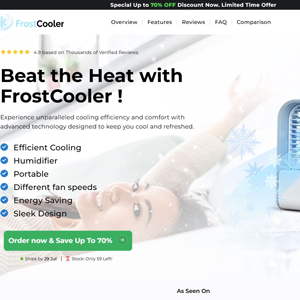 FrostCooler Portable AC - DTC [US] (Social,Banner,Native,Push,SEO,Search,Brand Bidding) - CPA 