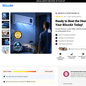 BlizzAir Portable AC - DTC [INTL] (Social,Banner,Native,Push,SEO,Search,Brand Bidding) - CPA