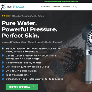 IonShower Shower Head [US] (Social,Banner,Native,Push,SEO,Search,Brand Bidding) - CPA
