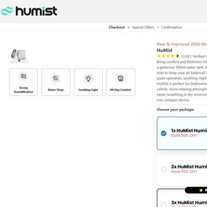 HuMist Humidifier - DTC [US,UK,AU,DE,AT] (Social,Banner,Native,Push,SEO,Search,Brand Bidding) - CPA