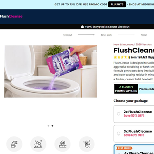 FlushCleanse Toilet Bowl Cleaner - DTC [US,UK,AU,DE,AT,FR] (Social,Banner,Native,Push,SEO,Search,Brand Bidding) - CPA