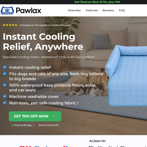 PawLax Cooling Mat [DE,AT,FR,AU] (Social,Banner,Native,Push,SEO,Search,Brand Bidding) - CPA 