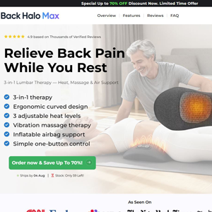 Back Halo Max - Product Page [US,UK,AU] (Social,Banner,Native,Push,SEO,Search,Brand Bidding) - CPA