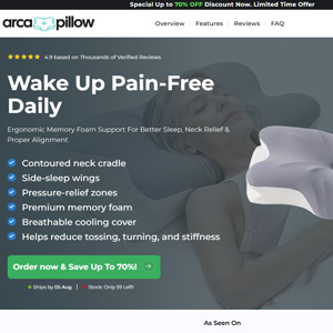 ArcaPillow - Product Page [US,UK,AU,DE,AT] (Social,Banner,Native,Push,SEO,Search,Brand Bidding) - CPA