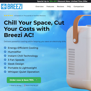 Breezi Portable AC - Product Page [US,UK,DE,AT] (Social,Banner,Native,Push,SEO,Search,Brand Bidding) - CPA