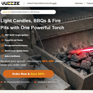Vueeze Lighter Saber Torch [INTL] (Social,Banner,Native,Push,SEO,Search,Brand Bidding) - CPA