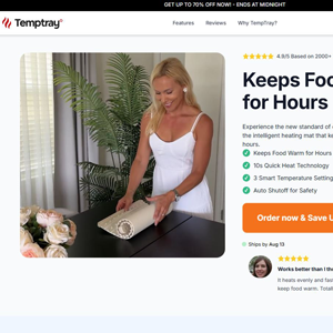 TempTray Heat Control Mat - Product Page [US,UK,AU,FR] (Social,Banner,Native,Push,SEO,Search,Brand Bidding) - CPA