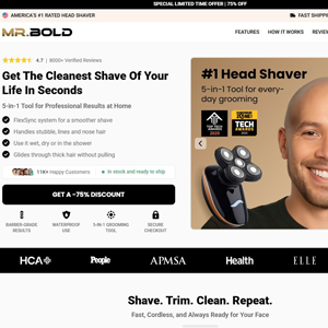 MrBoldPro Head Shaver - Product Page [INTL] (Social,Banner,Native,Push,SEO,Search,Brand Bidding) - CPA