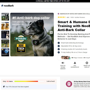NooBark Anti-Bark Collar - DTC [INTL] (Social,Banner,Native,Push,SEO,Search,Brand Bidding) - CPA
