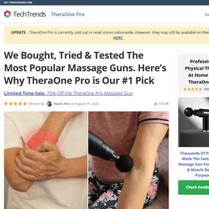 TheraOne Pro Massage Gun - Advertorial [INTL] (Social,Banner,Native,Push,SEO,Search,Brand Bidding) - CPA